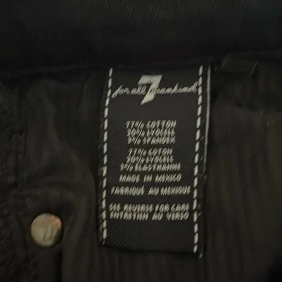 7 For All Mankind Black High Waist Ankle Gwenevere Five Pocket Jeans, Size 27 - Picture 4 of 9